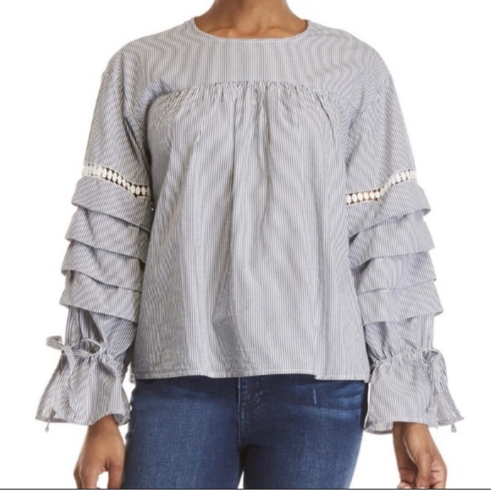 Nanette Lepore Ruffle Sleeve Top, Size Medium
